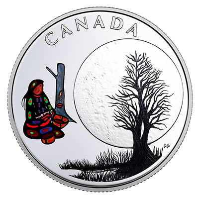 RCM-New-Release:-2018-Pure-Silver-Colored-Coin:-Thirteen-Teachings-From-Grandmother-Moon:-Sugar-Moon